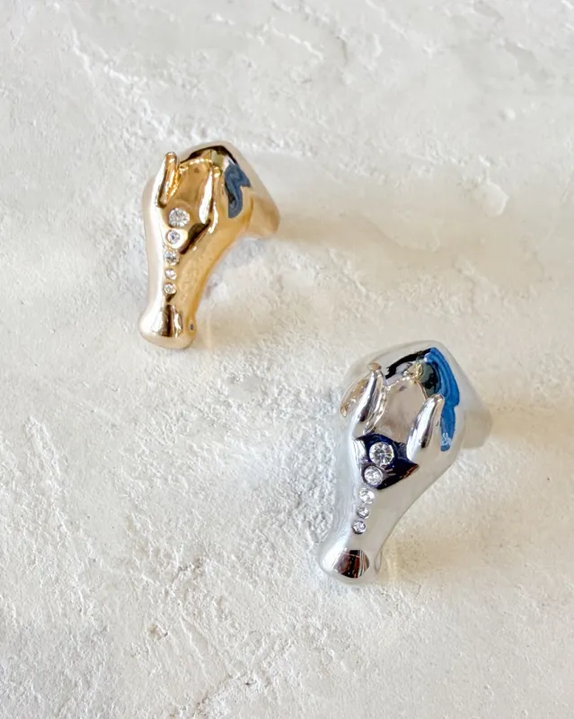 Chunky CZ Stallion Ring made by Care Tucker