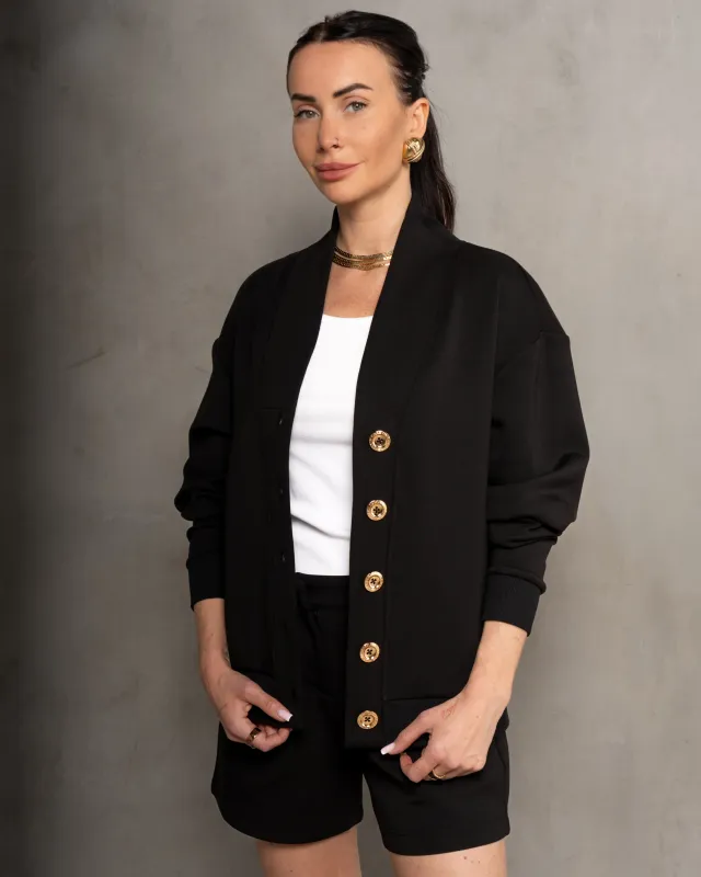 Stanford Ultra Luxe Cardigan Black made by Care Tucker