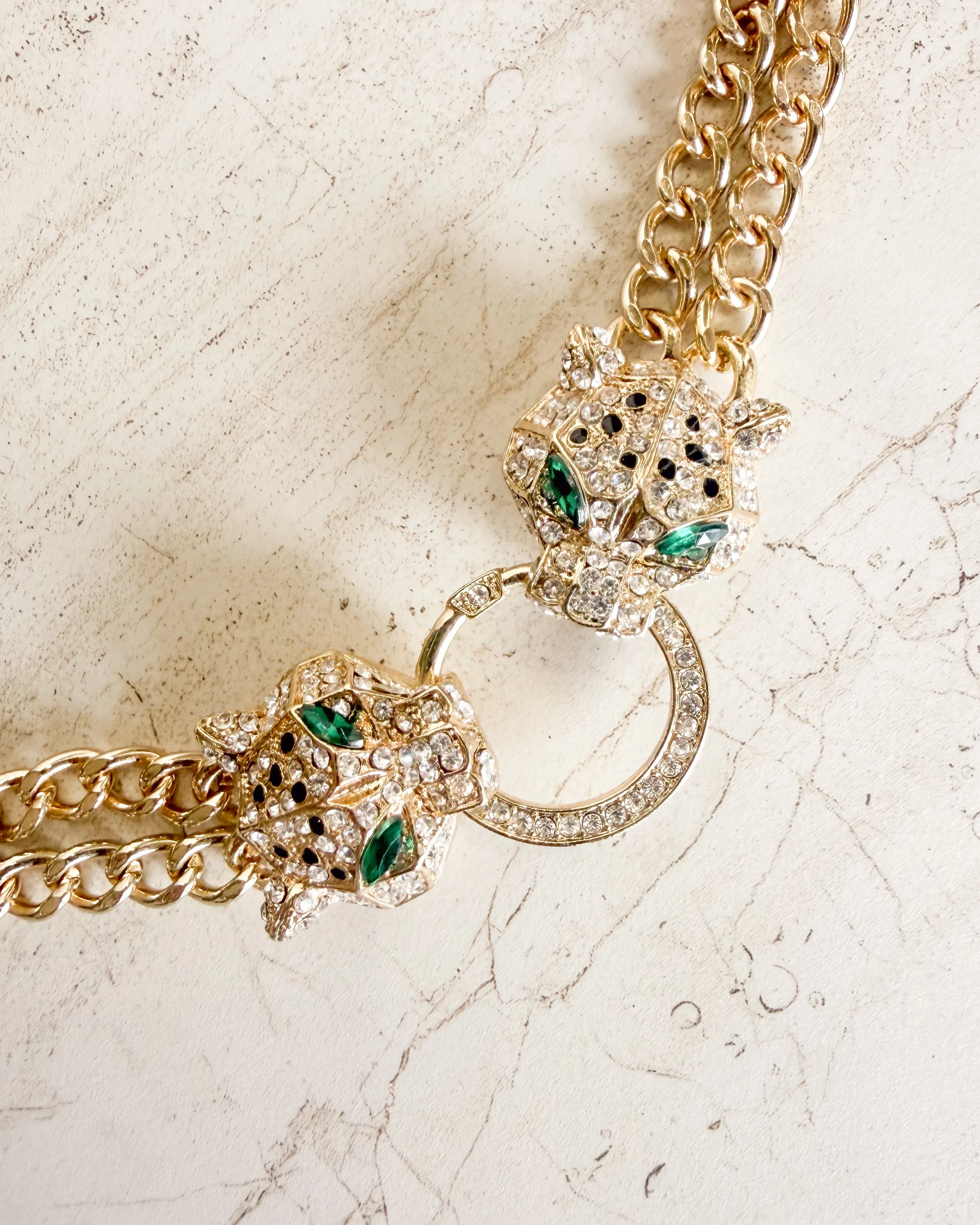 Vintage Double Chain Panther Head Necklace sold by Care Tucker product image thumbnail 2
