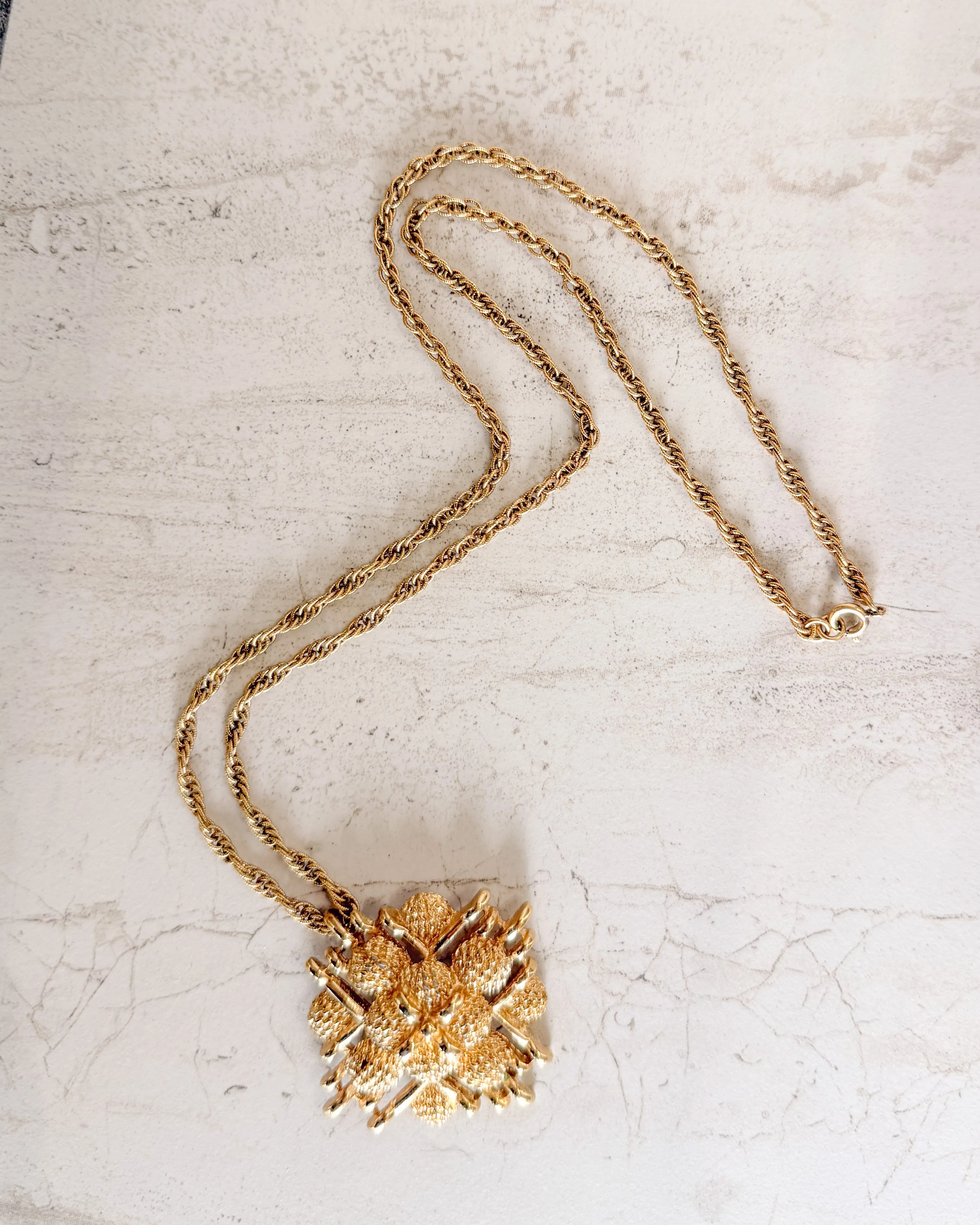 Vintage Signed Gold Pendant Chain Necklace sold by Care Tucker product image thumbnail 2