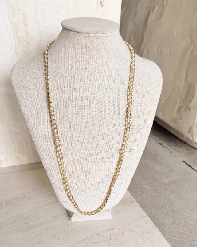 Vintage Signed Pearl Gold Tone Necklace made by Care Tucker