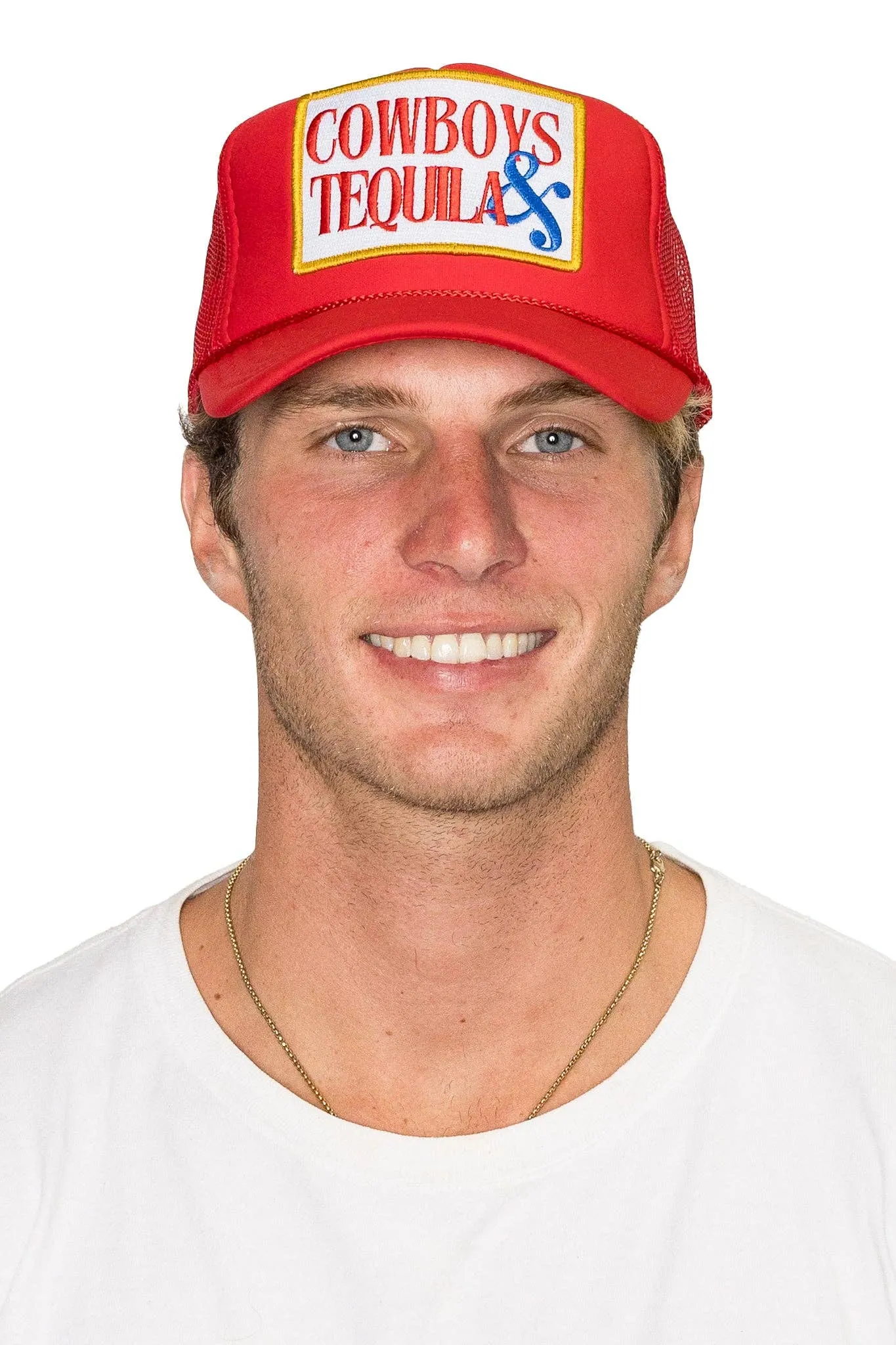 Cowboys & Tequila Trucker Hat in Red sold by Care Tucker product image thumbnail 5