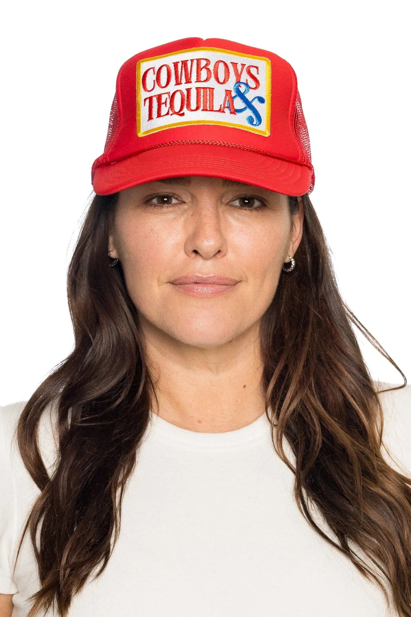 Cowboys & Tequila Trucker Hat in Red sold by Care Tucker product image thumbnail 4