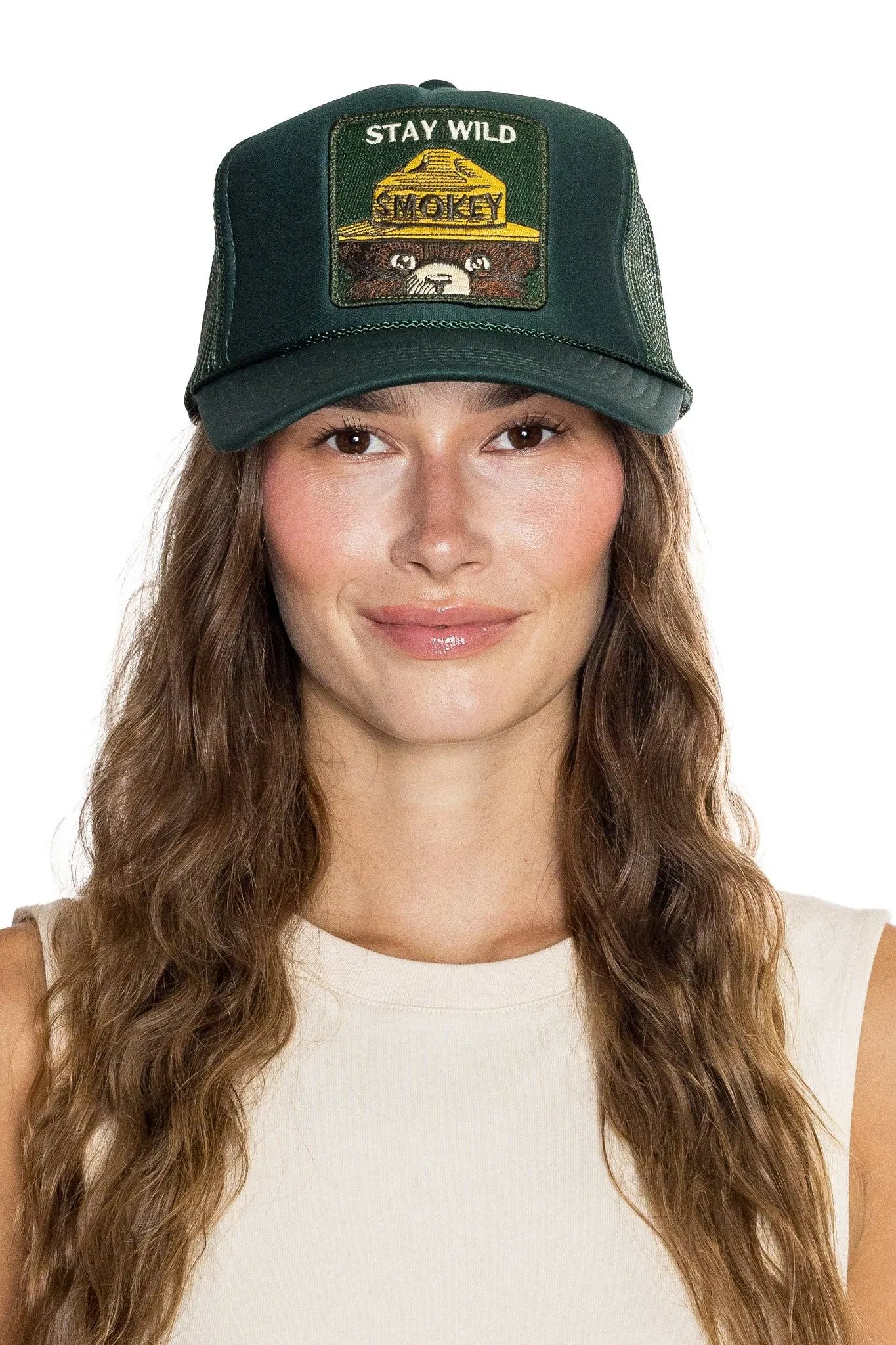 Stay Wild Trucker Hat in Deep Green sold by Care Tucker product image thumbnail 4
