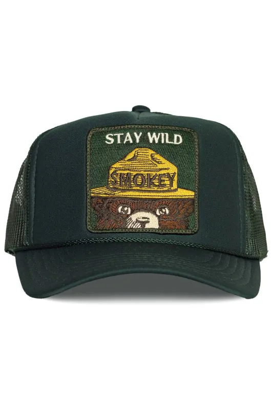 Stay Wild Trucker Hat in Deep Green made by Care Tucker