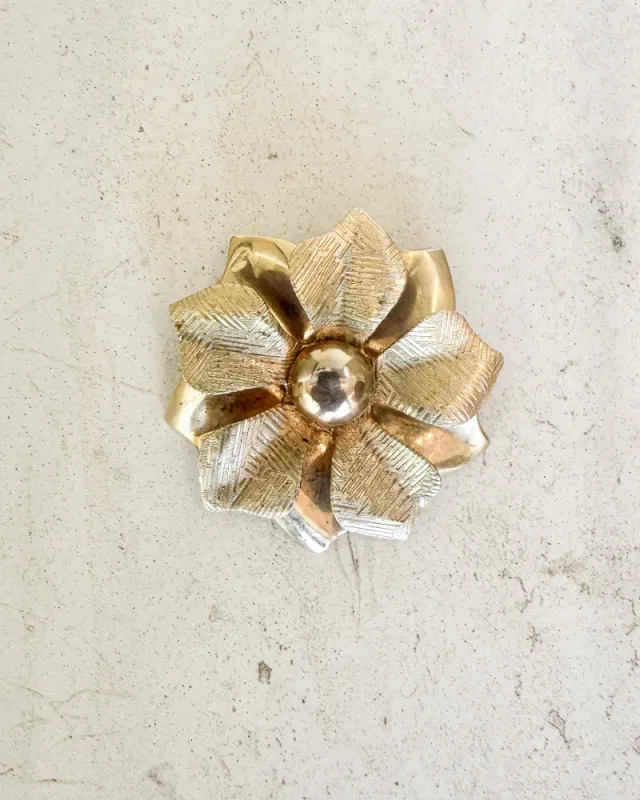 Vintage Gold Flower Brooch made by Care Tucker