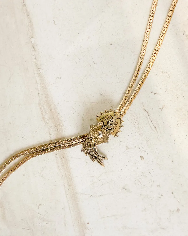 Vintage Gold Tone Bolo Necklace sold by Care Tucker product image thumbnail 2