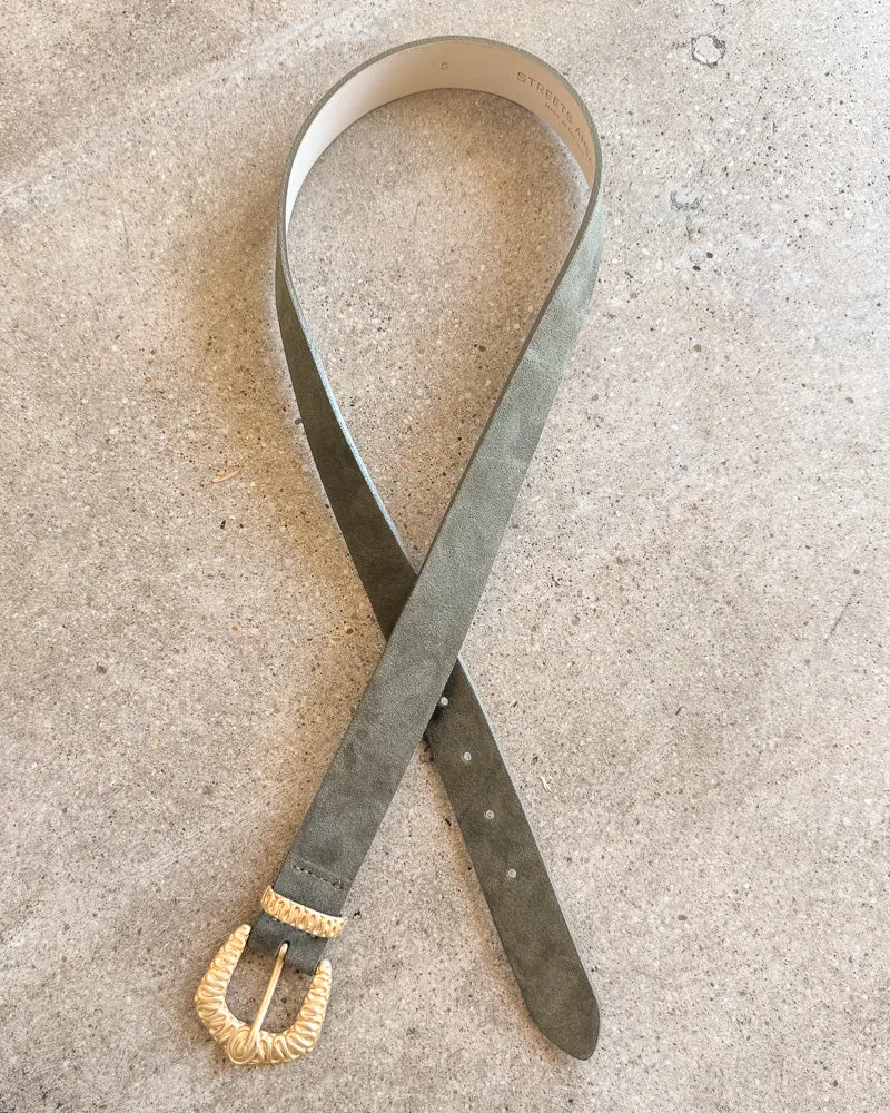 Matte Gold Olive Belt sold by Care Tucker