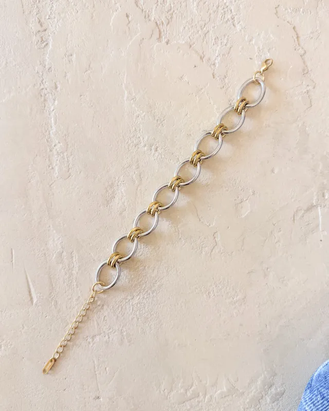 Two Tone oval link bracelet made by Care Tucker