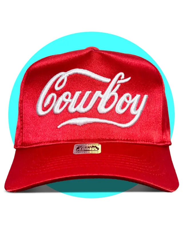 Coca-Cola Cowboy Satin 3D Embroidered Trucker Hat made by Care Tucker