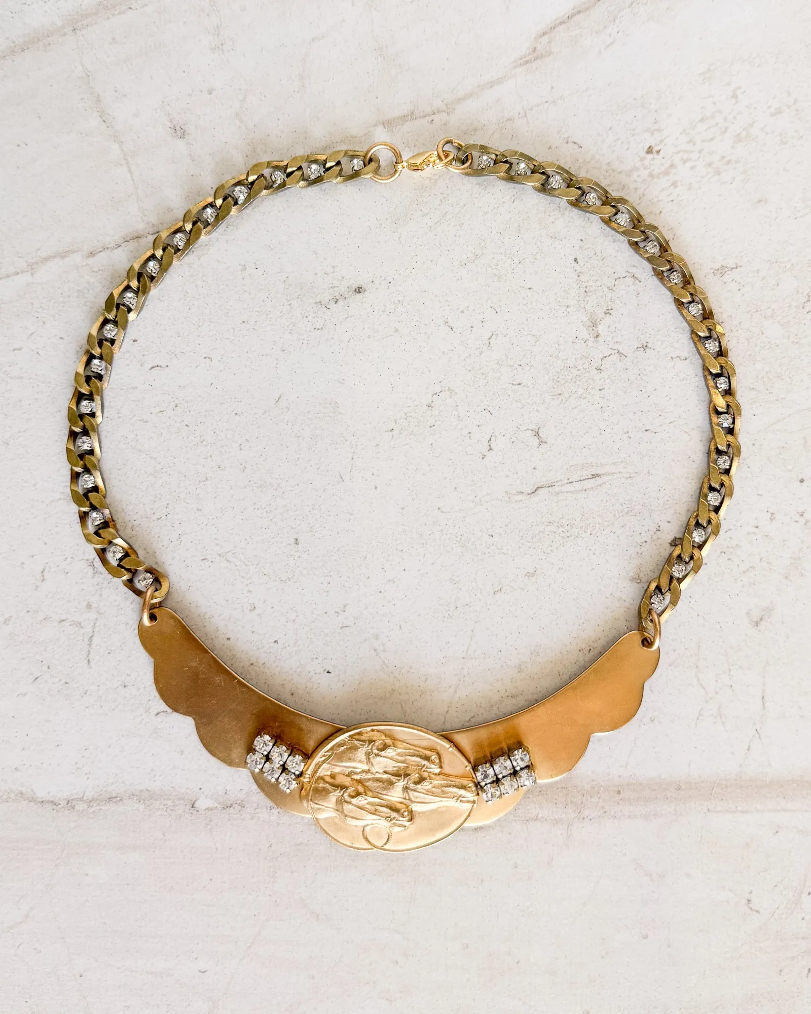 Vintage Gold Tone Triple Horse Head necklace sold by Care Tucker product image thumbnail 2