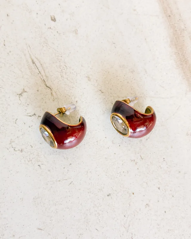 CZ Enamel Ball Hoop made by Care Tucker