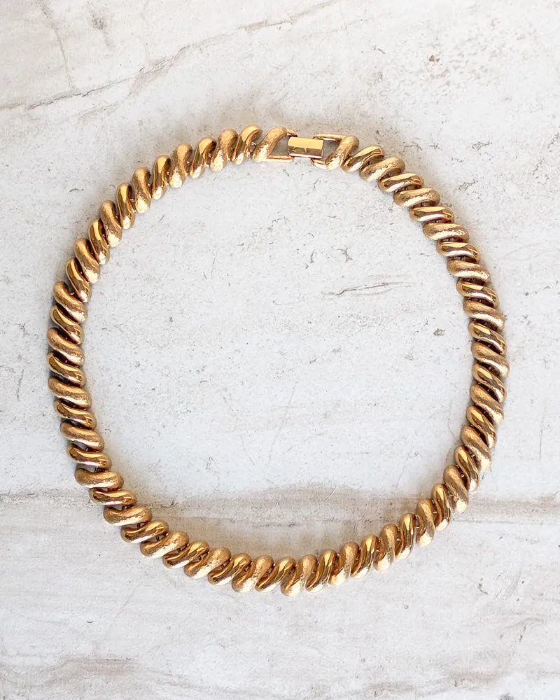 Vintage Signed Chain Textured necklace sold by Care Tucker