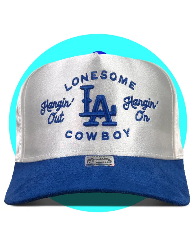 Lonesome LA Cowboy Satin Suede Snapback Hat made by Care Tucker