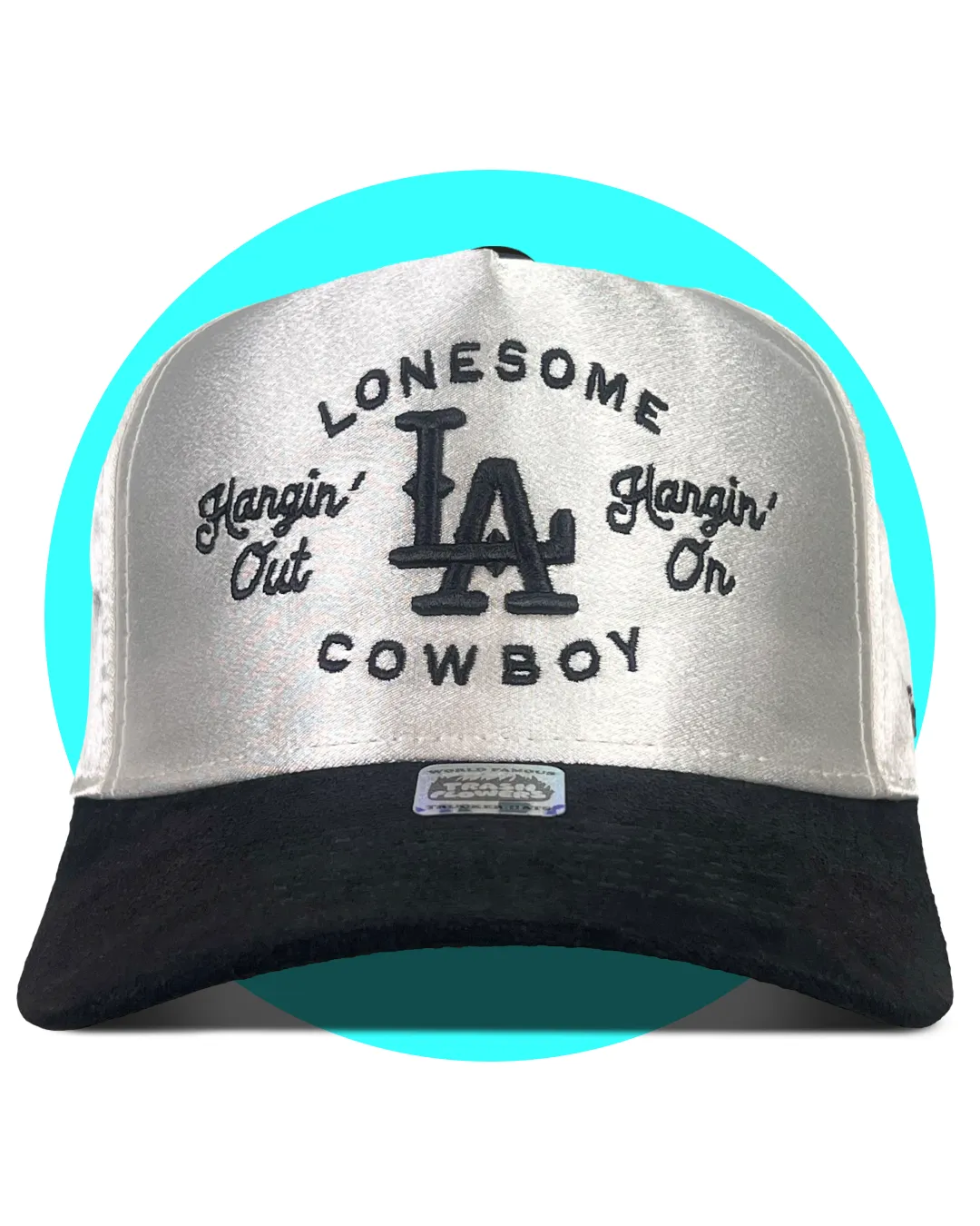 Lonesome LA Cowboy 3D Embroidered Satin Suede Snapback Hat sold by Care Tucker