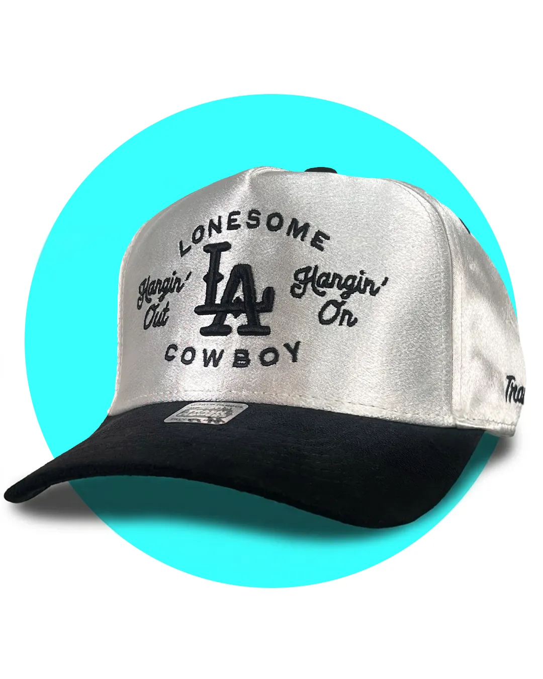 Lonesome LA Cowboy 3D Embroidered Satin Suede Snapback Hat sold by Care Tucker product image thumbnail 2