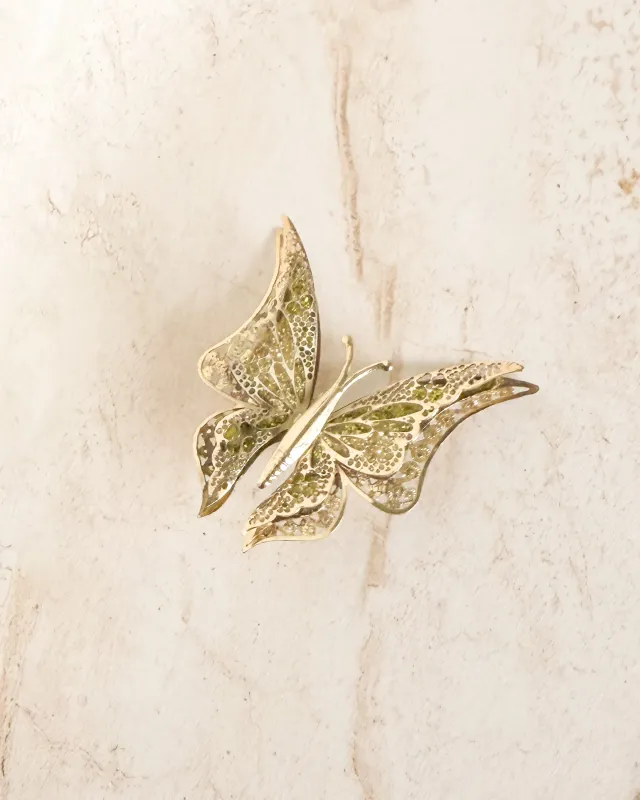 Vintage Gold Tone Butterfly Brooch made by Care Tucker