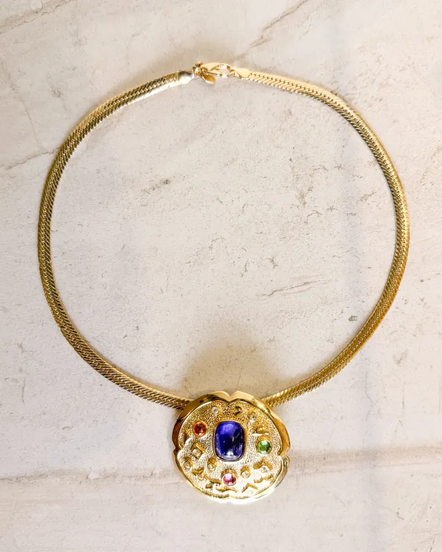 Vintage Signed Brooch & Pendant Necklace made by Care Tucker
