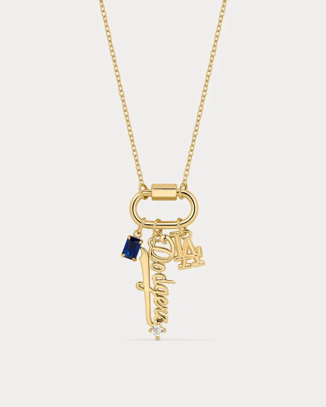 The MLB Logo Charm Carabiner Necklace made by Luv Aj