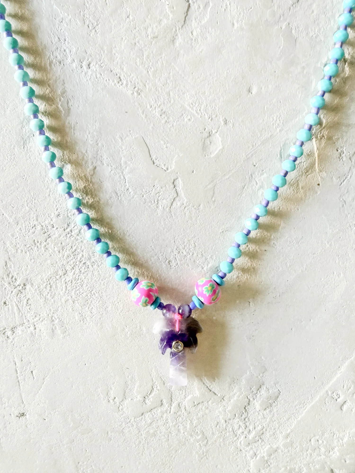 Crystal Palm Tree Beaded Necklace sold by Care Tucker product image thumbnail 2