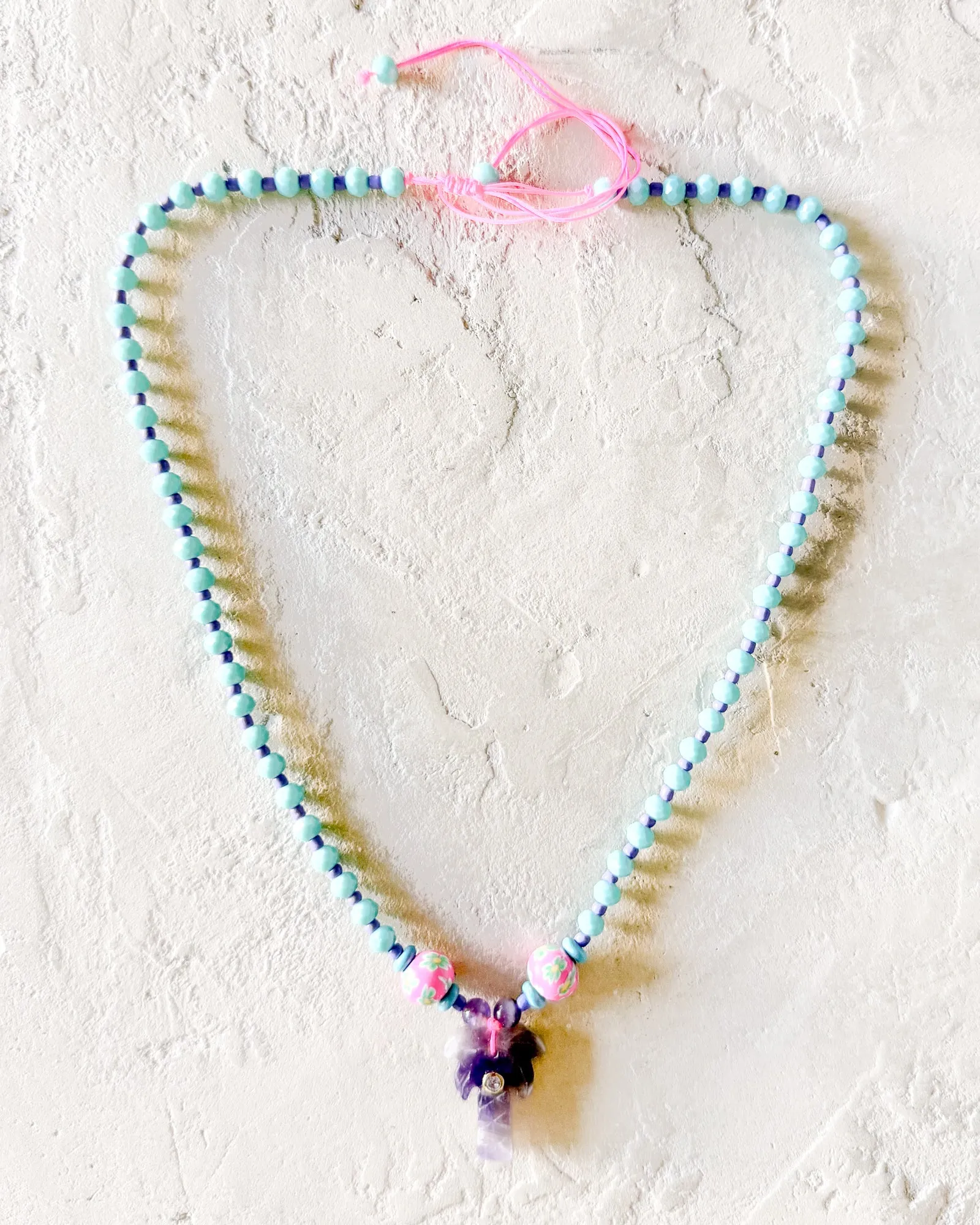 Crystal Palm Tree Beaded Necklace sold by Care Tucker
