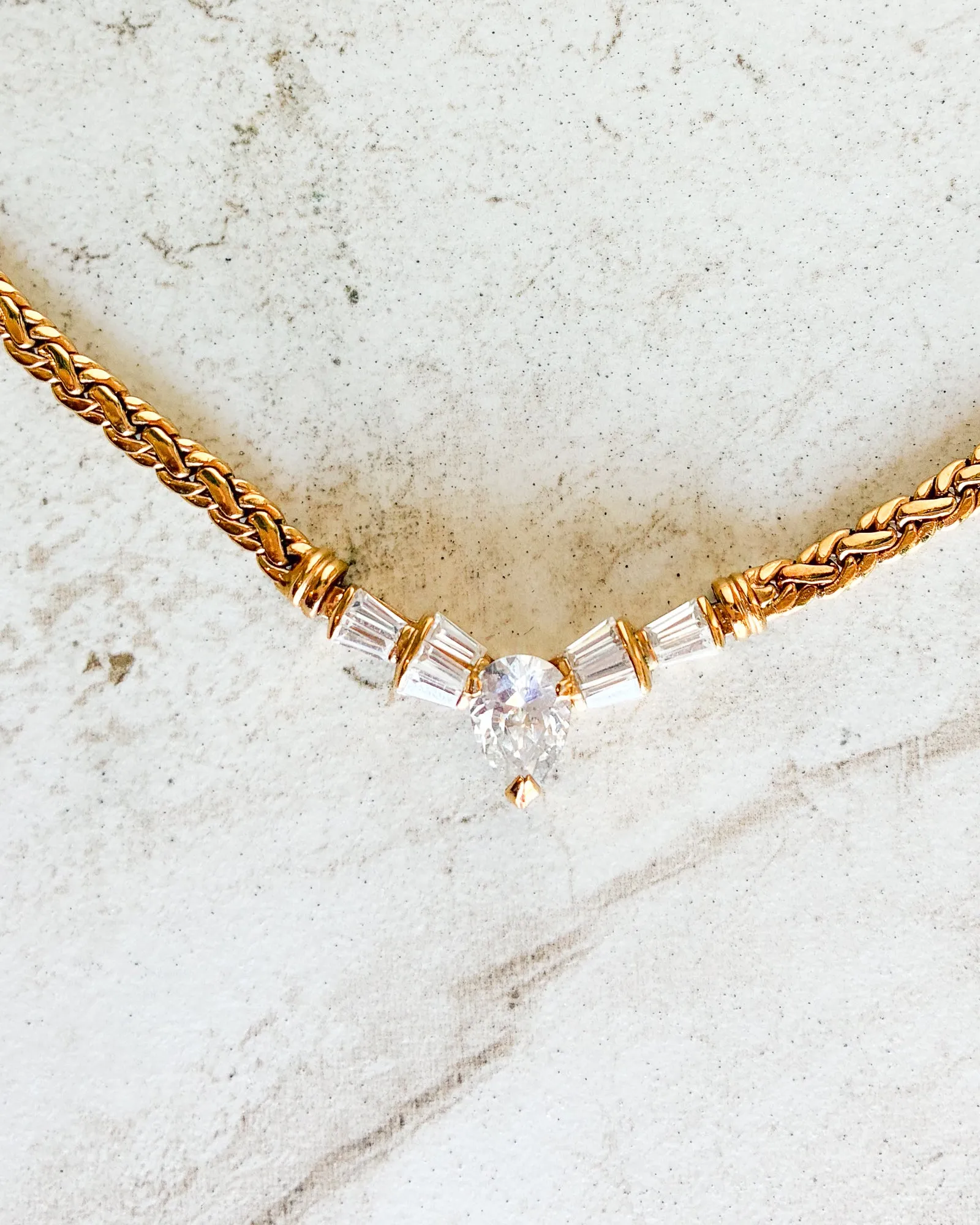 Vintage Goldtone Sparkling Crystal Necklace sold by Care Tucker product image thumbnail 2