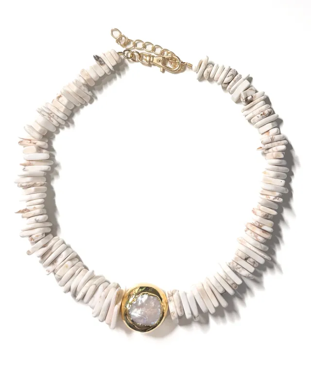 Sariah White Necklace made by Care Tucker