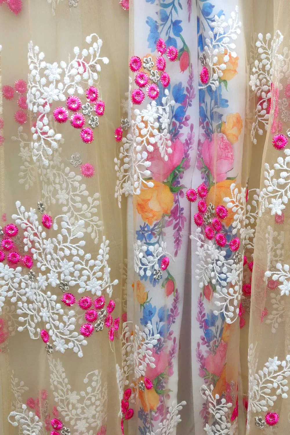 Beaded Floral Mesh Coat Robe Coverup sold by Care Tucker product image thumbnail 3