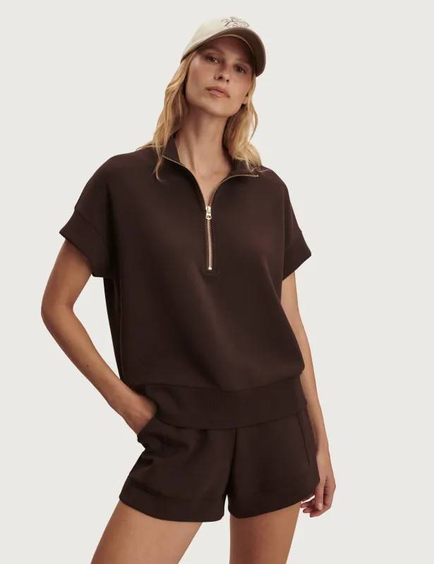 The Ritchie Short Sleeve Sweat - Coffee Bean made by Varley