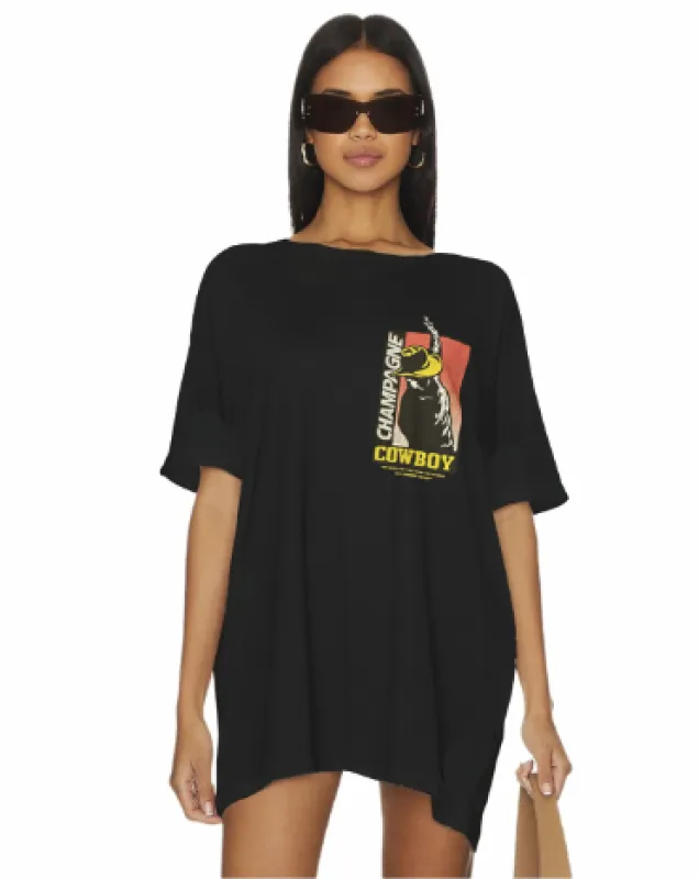 Champagne Cowboy - Oversized Tee - Black made by The Laundry Room