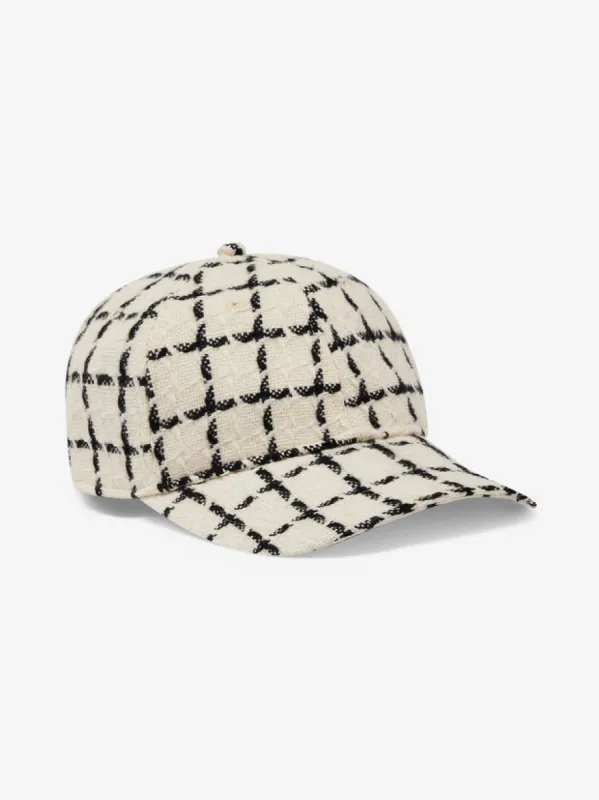 Elvin mono check cap sold by Care Tucker