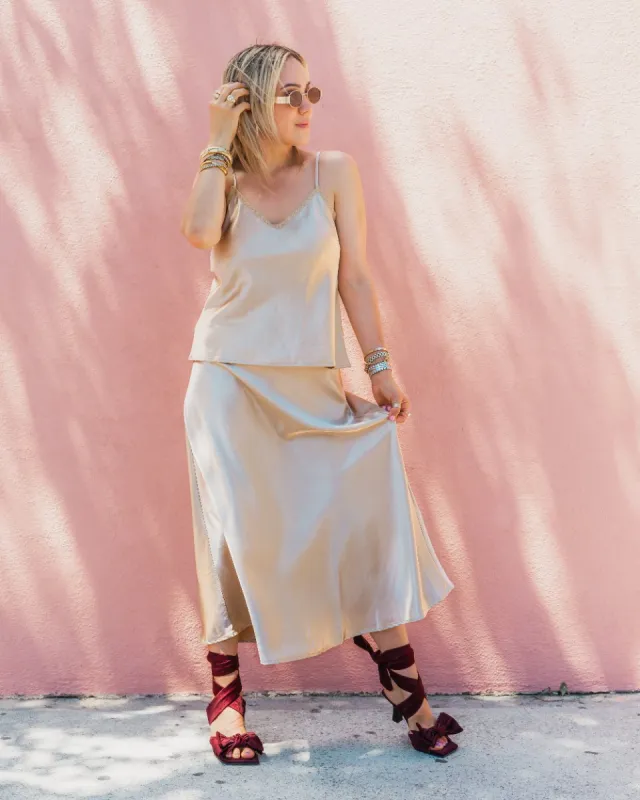 LONG SATIN SKIRT sold by Care Tucker