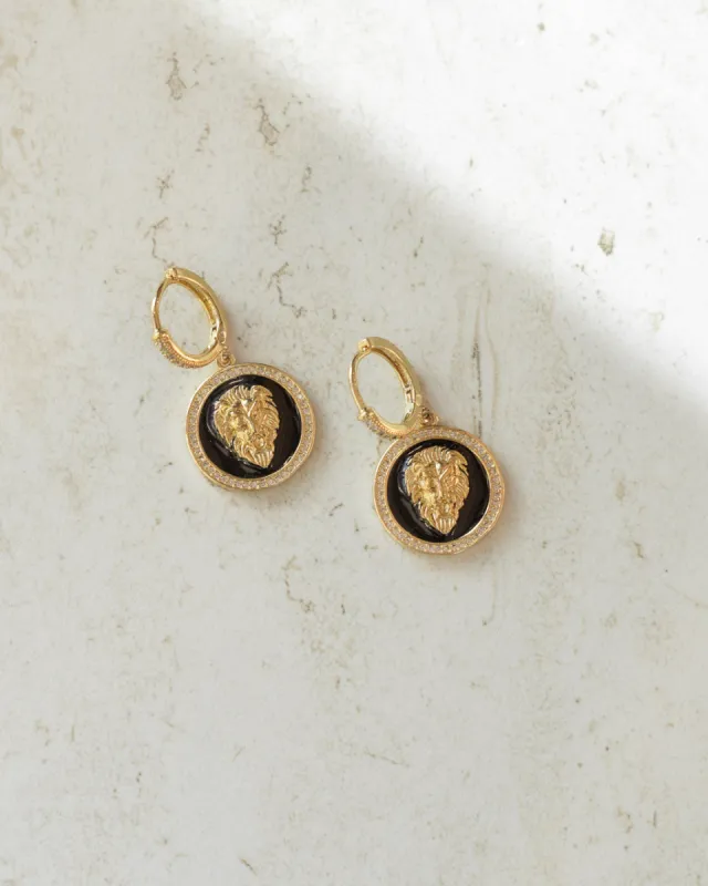 Lion Emblem Earrings made by Care Tucker