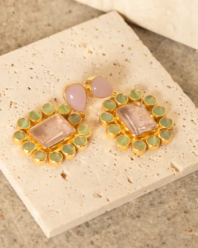 Sasha Spade Rose Quartz Earrings sold by Care Tucker