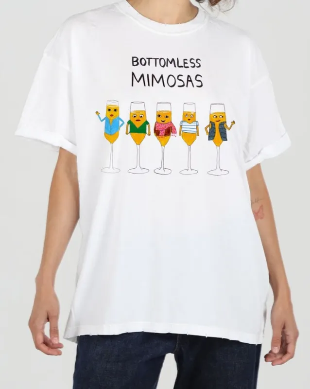 BOTTOMLESS MIMOSAS WOMEN'S BOYFRIEND TEE sold by Care Tucker