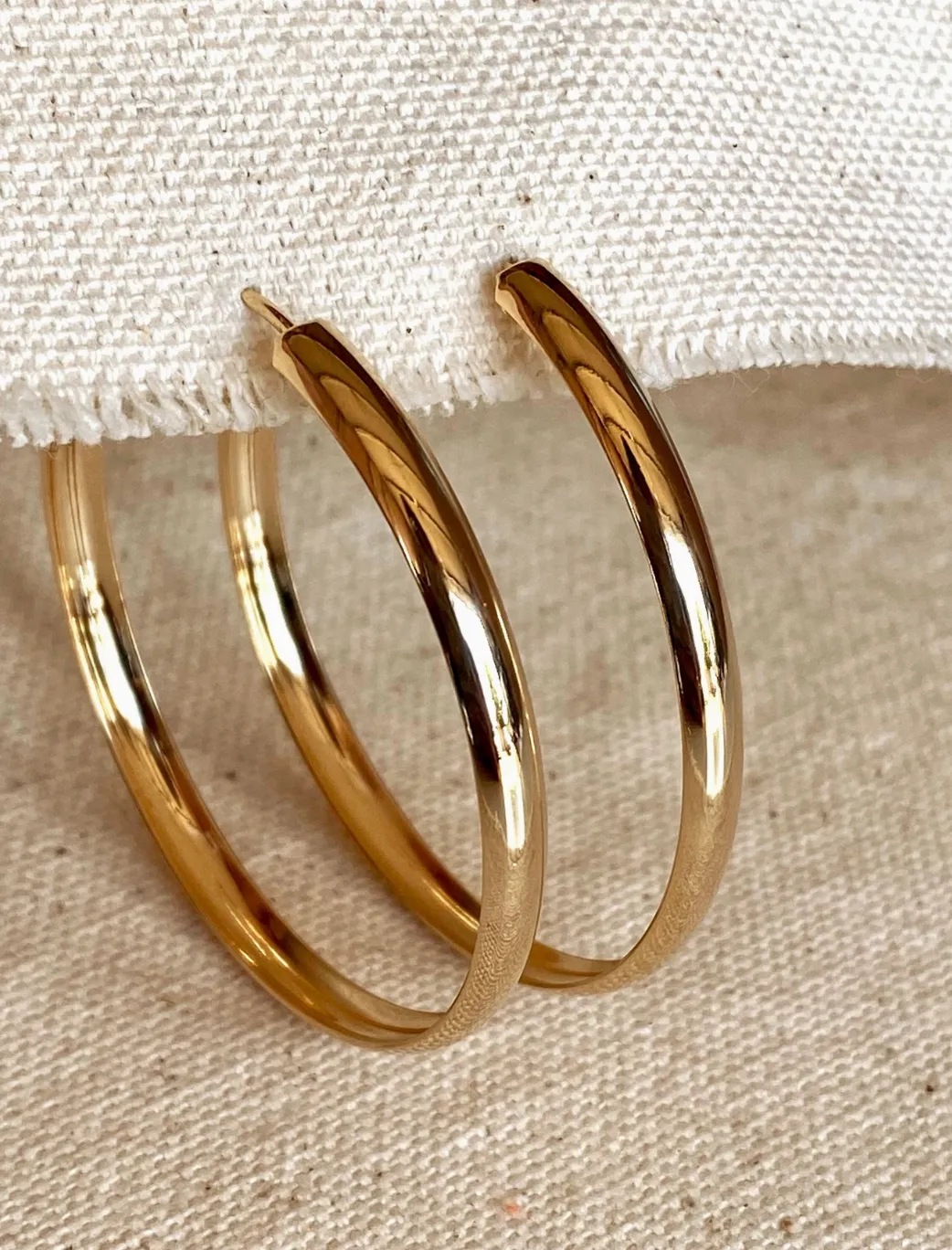 18k Gold Filled 50mm Hollow Continuous Hoop sold by Care Tucker