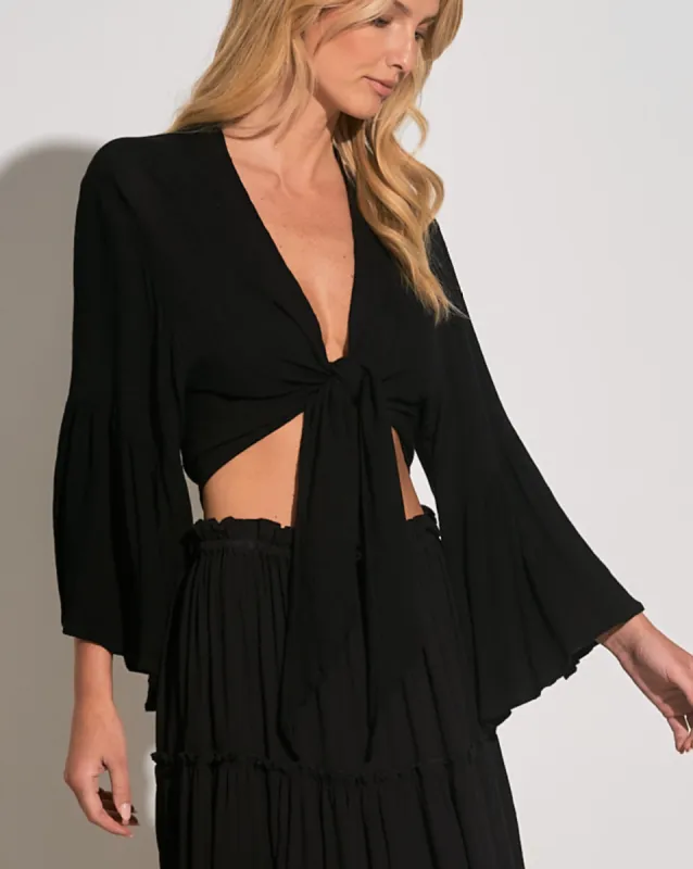 Reef Bell Sleeve Tie Top made by Care Tucker