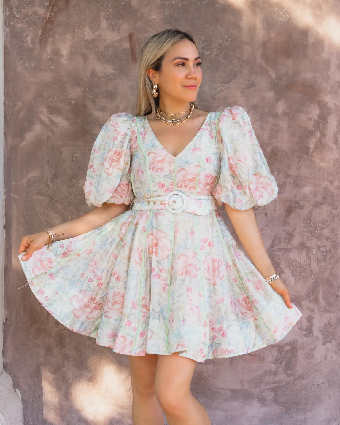 open lace back dress Bridgitte Corset Mini Dress Floral main image 1