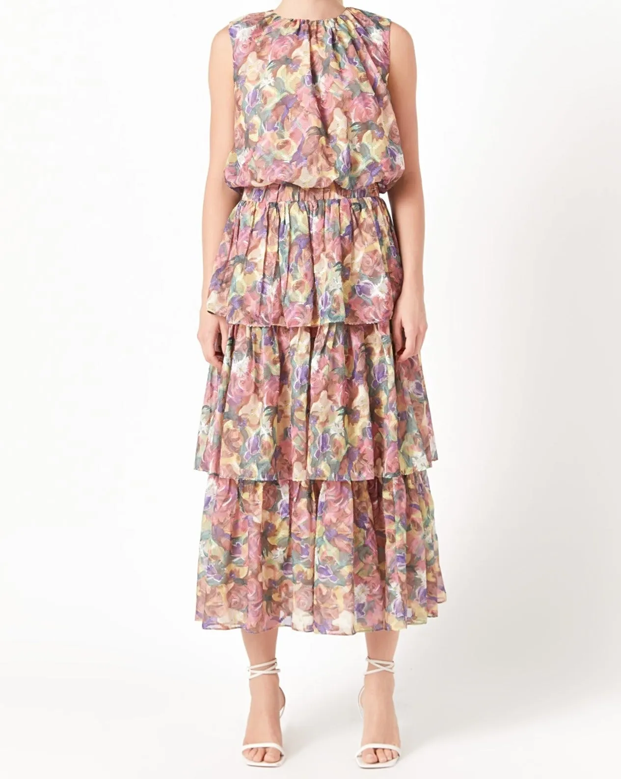 FLORAL TIERED MAXI SKIRT sold by Care Tucker product image thumbnail 2