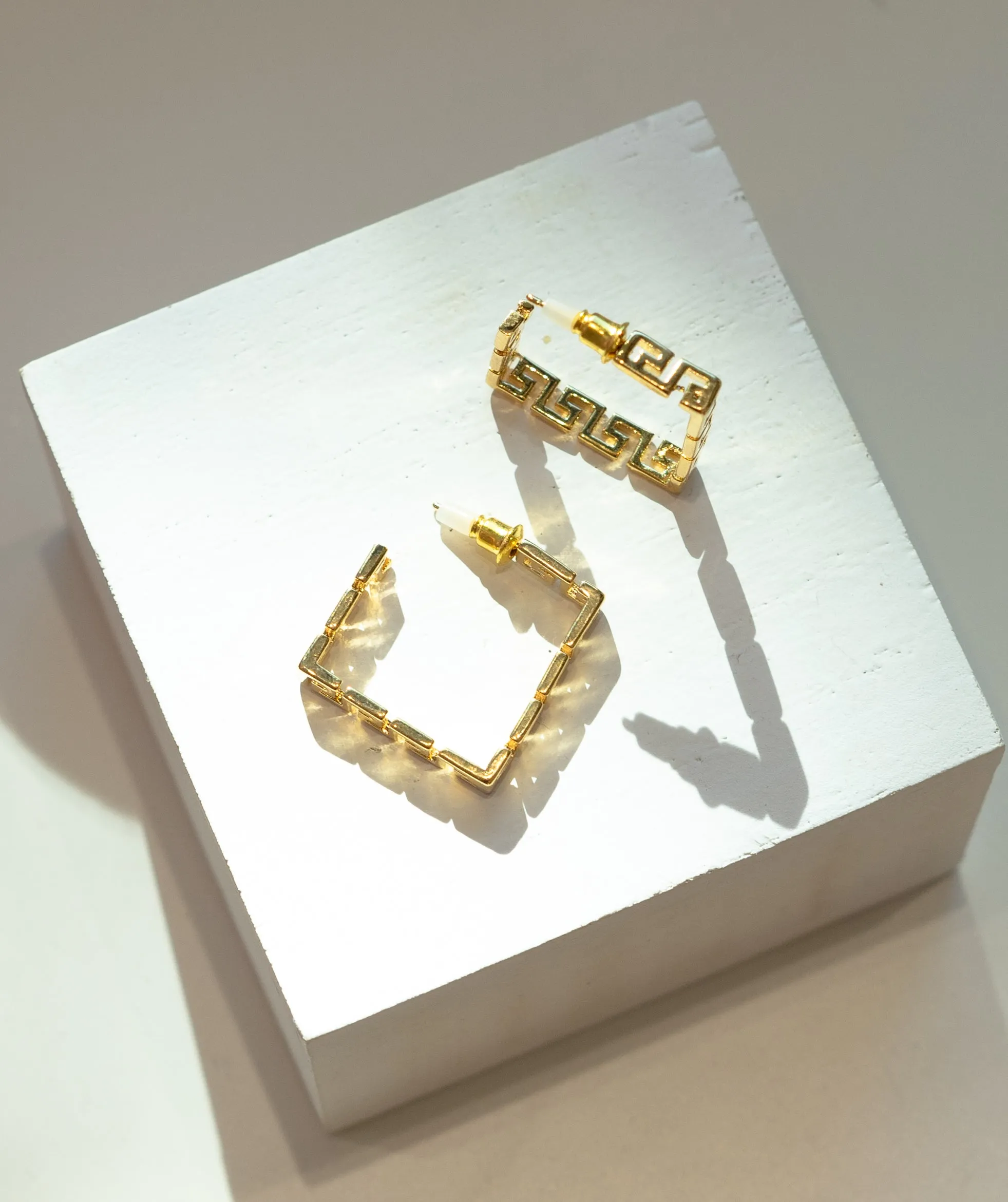 Greek Key Patterned Earrings sold by Care Tucker product image thumbnail 2