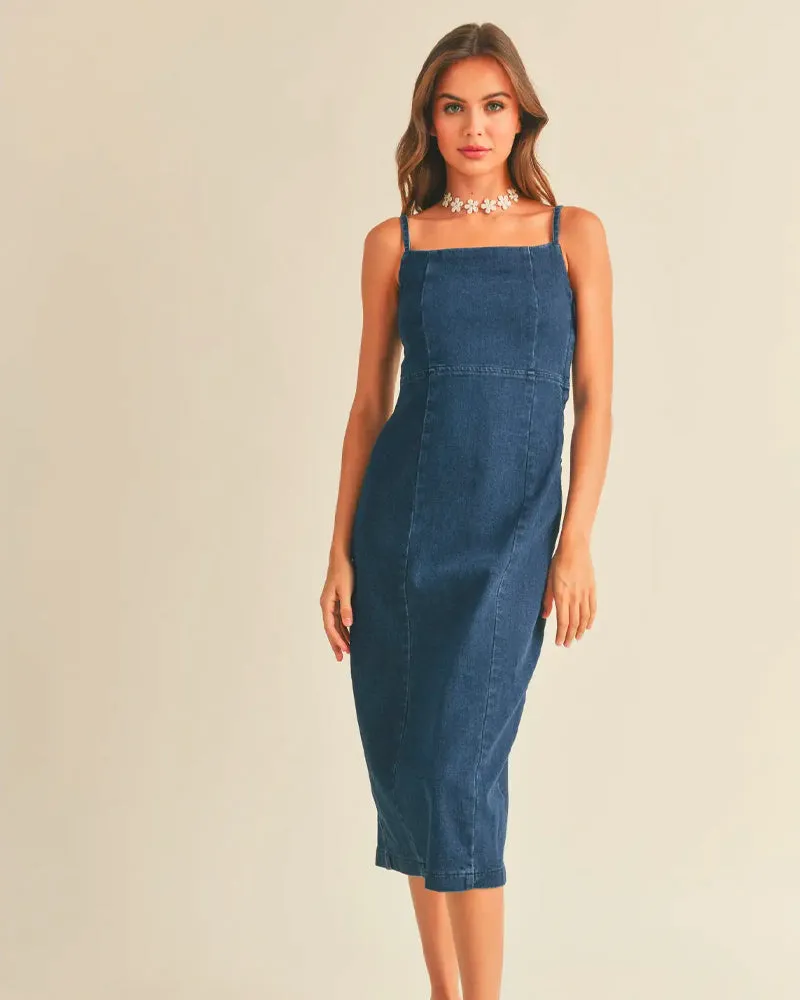 The Denim Knee Length Dress sold by Care Tucker