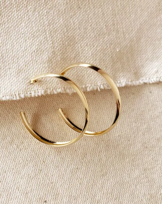 18k Gold Filled 40mm Hollow C-Hoop Earrings sold by Care Tucker