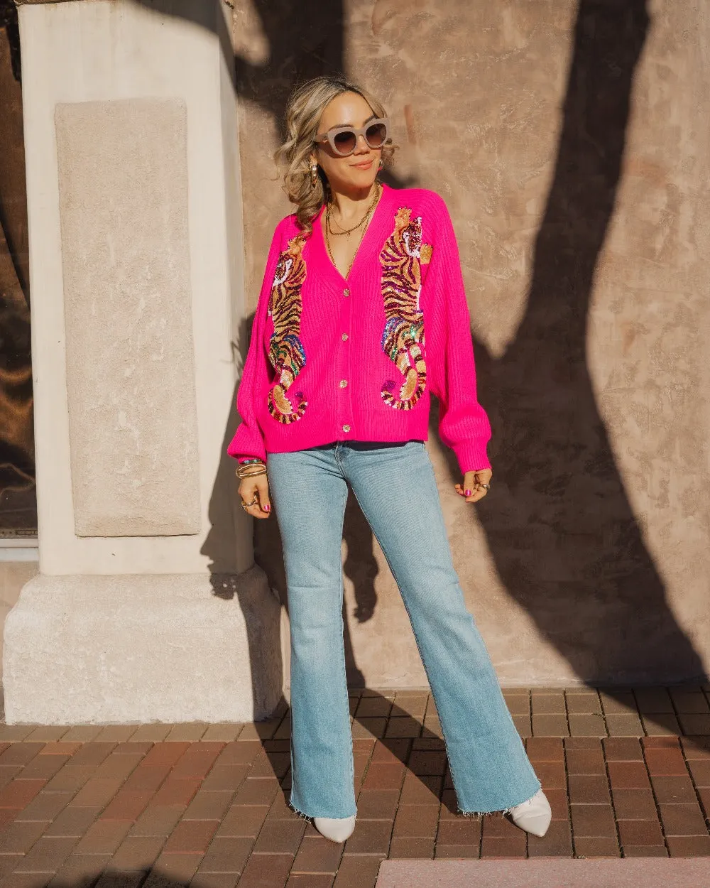 Multi Rainbow Tiger Cardigan sold by Care Tucker product image thumbnail 4