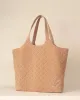 Maxi Quilted Denim Tote Bag Tan sold by Care Tucker