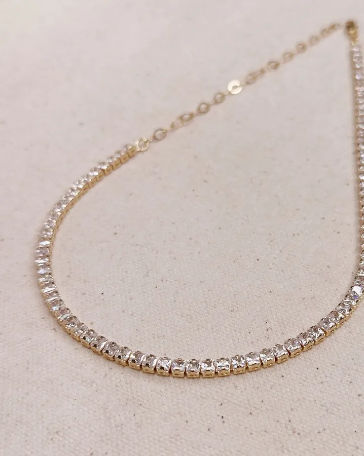 18k Gold Filled 3mm Cz Tennis Necklace sold by Care Tucker