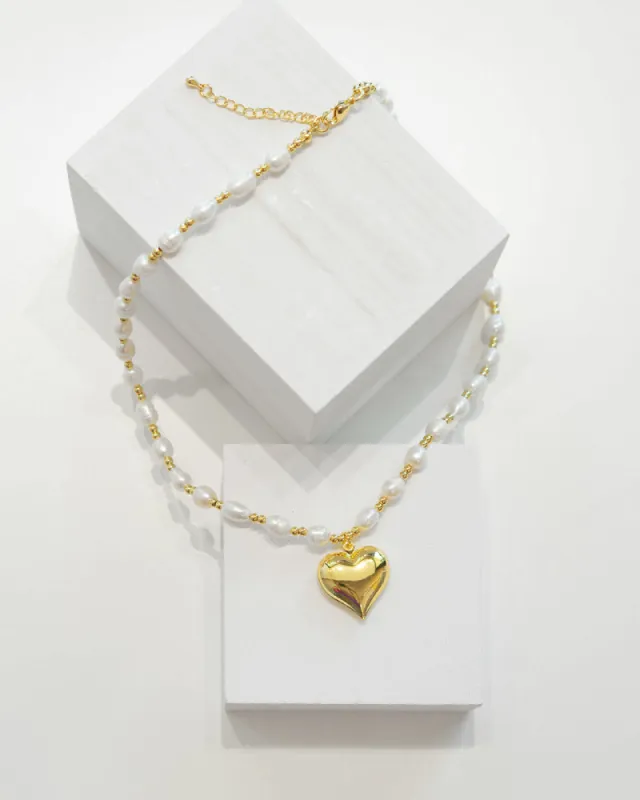 Queen of Hearts Fresh Water Pearl Necklace sold by Care Tucker