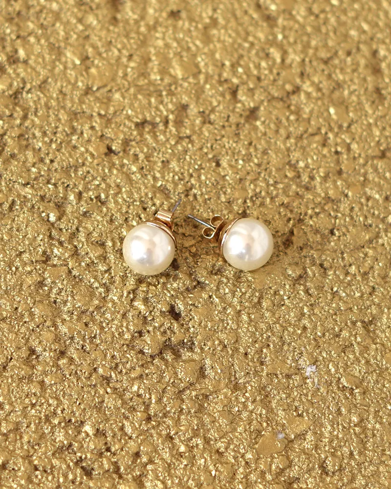 Love White Pearl Earrings sold by Care Tucker