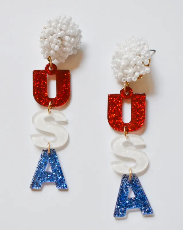 USA Beaded Earrings sold by Care Tucker