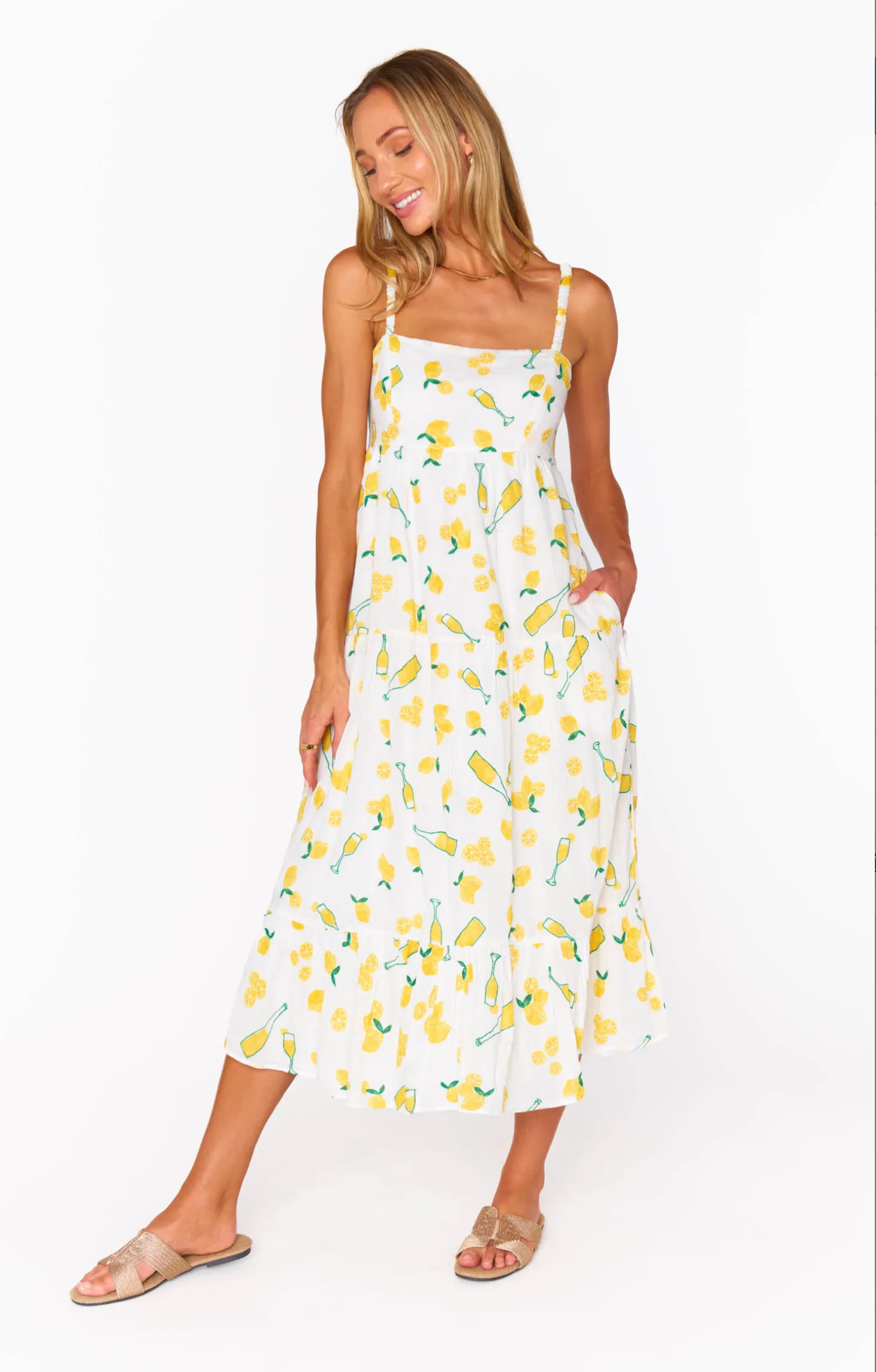 Summer Fling Midi Dress Limoncello Embroidery sold by Care Tucker product image thumbnail 2