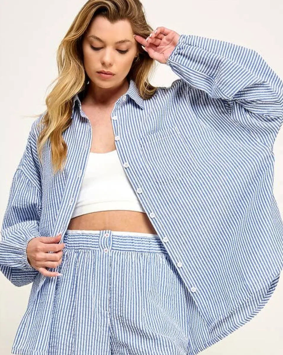 Coastal Button Down Top sold by Care Tucker